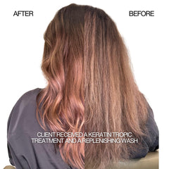 Hair close-up texture with Lasio Hypersilk Replenishing Conditioner on wet strands