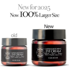 Lather & Wood eye cream jar during morning routine demonstrates compact, travel-friendly size.