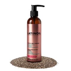 Latinoil Curl Defining Cream bottle showing lightweight hold and frizz control for curls