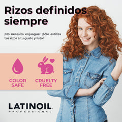 Latinoil Leave-In Anti-Frizz Cream packaging emphasizing clean credentials