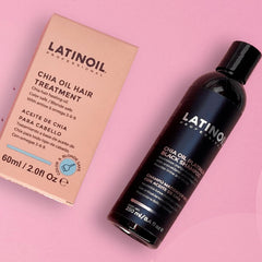 LATINOIL Platinum Black Shampoo bottle on sink showcasing premium packaging