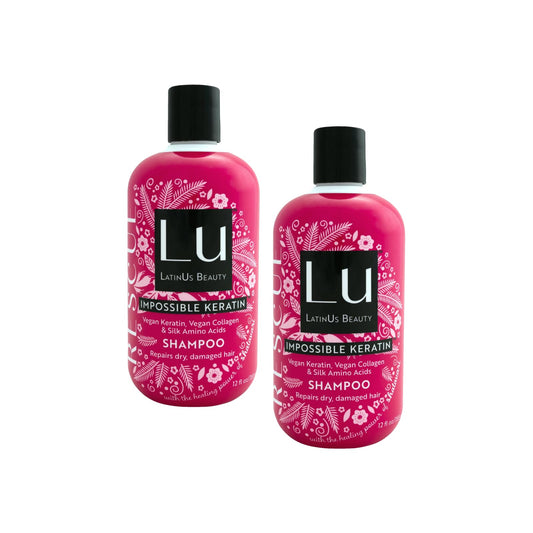 Latinus Beauty Rescue Impossible Keratin Shampoo bottle showcases sleek packaging for frizz control