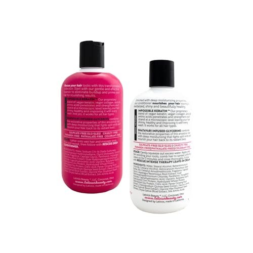 LATINUS Lu Rescue Set conditioner bottle designed to boost moisture and reduce breakage