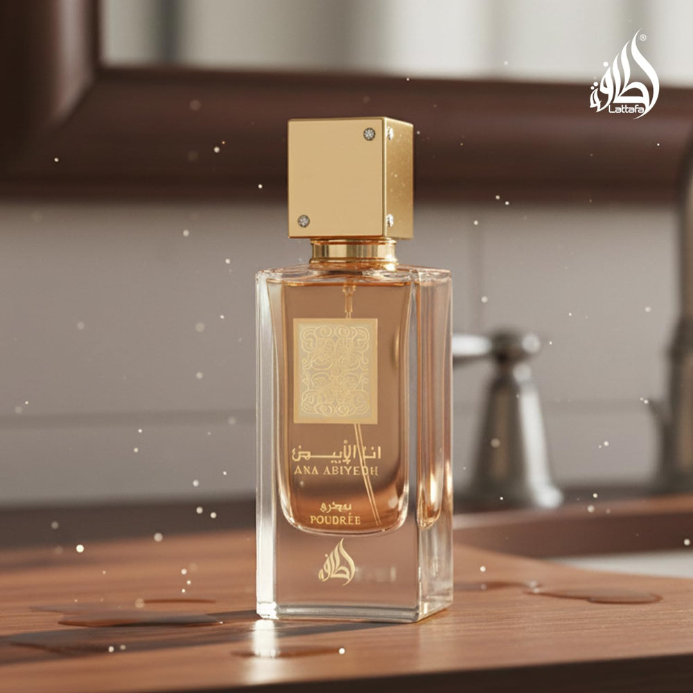 Lattafa Ana Abiyedh Poudree patchouli-cedar base richness