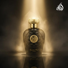 Lattafa Opulent Oud amber-note close-up; creates warm aura