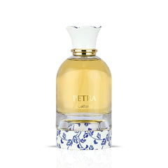 Lattafa Petra EDP close-up reveals rich plum and rum opening hints.