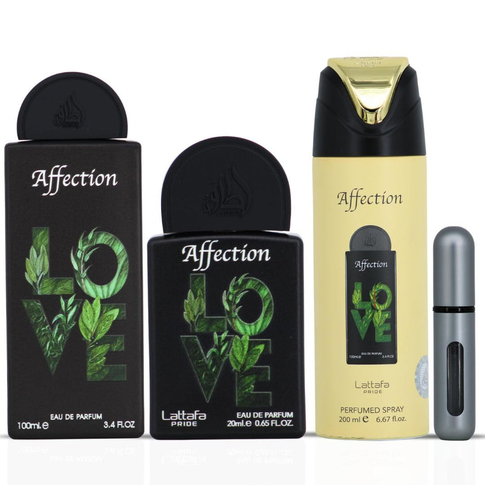 Elegant gift box of Lattafa Pride Affection set for gifting.