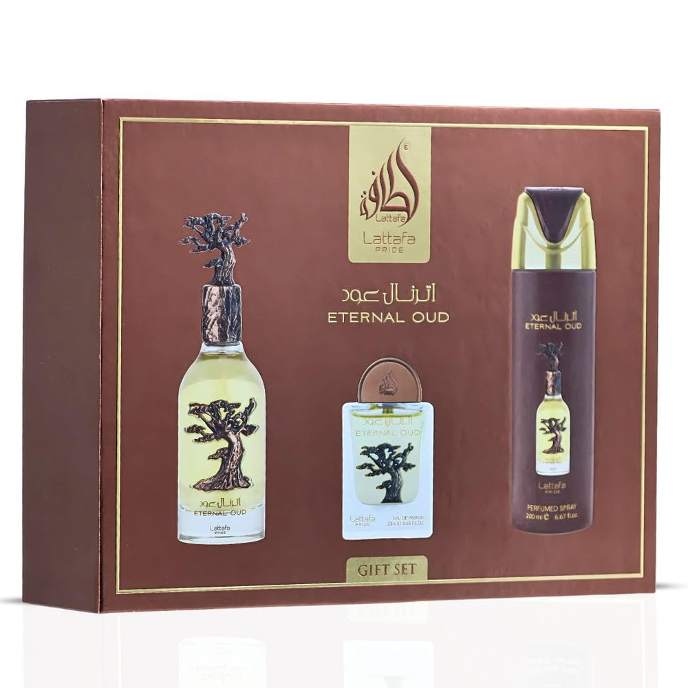Lattafa Pride Eternal Oud EDP 100ml bottle highlights evening elegance.