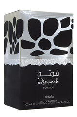 Lattafa Qimmah packaging box, ideal for gifting or personal treat.