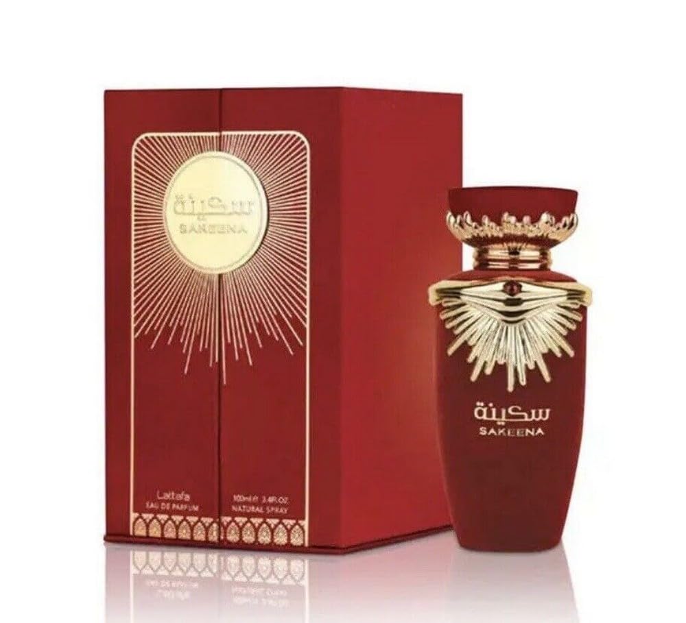 Lattafa Sakeena EDP bottle front view, ideal for everyday wear.