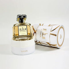 Lattafa Sutoor EDP base notes close-up with vanilla and sandalwood.