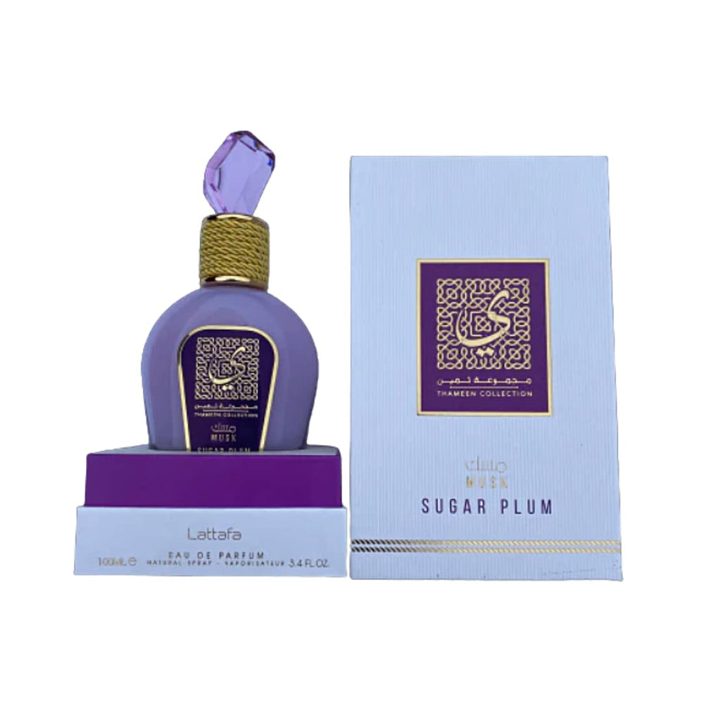Lattafa Musk Sugar Plum base notes musk amber for warm trail