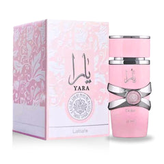 Lattafa Yara packaging trio, showcasing the 3-pack for versatile gifting or rotation.