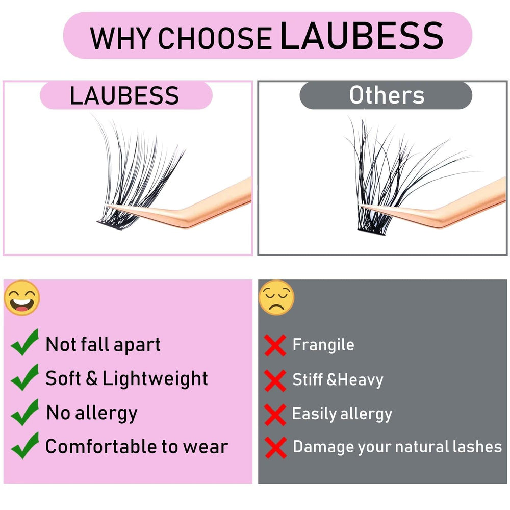 LAUBESS bond and seal bottles shown for durable, waterproof lash finish