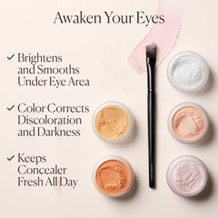 Light-reflecting pearls brighten the under-eye area for a refreshed look.