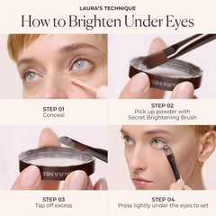 Use with Secret Brightening Powder Brush to dab around the eye area.