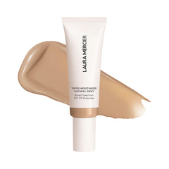Laura Mercier Tinted Moisturizer Natural Dewy bottle showing lightweight hydration with SPF 30