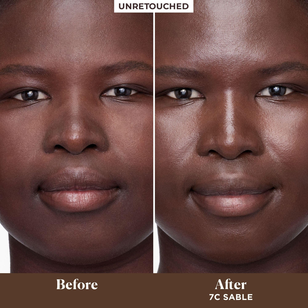 Texture close-up highlights breathable non-greasy formula