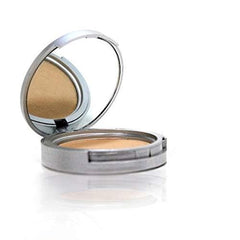 Lauren Brooke Cosmetiques pressed foundation swatch shows medium coverage with a soft matte glow.