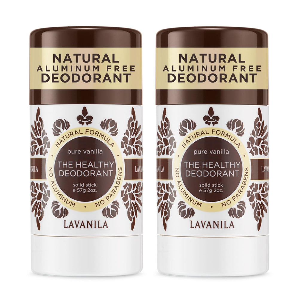 Lavanila Pure Vanilla Deodorant 2-pack shown for all-day odor protection