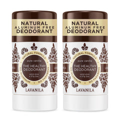 Lavanila Pure Vanilla Deodorant 2-pack shown for all-day odor protection