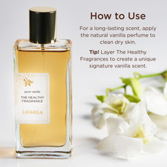 Lavanila vanilla-tonka-heliotrope blend close-up conveys creamy, soft fragrance.
