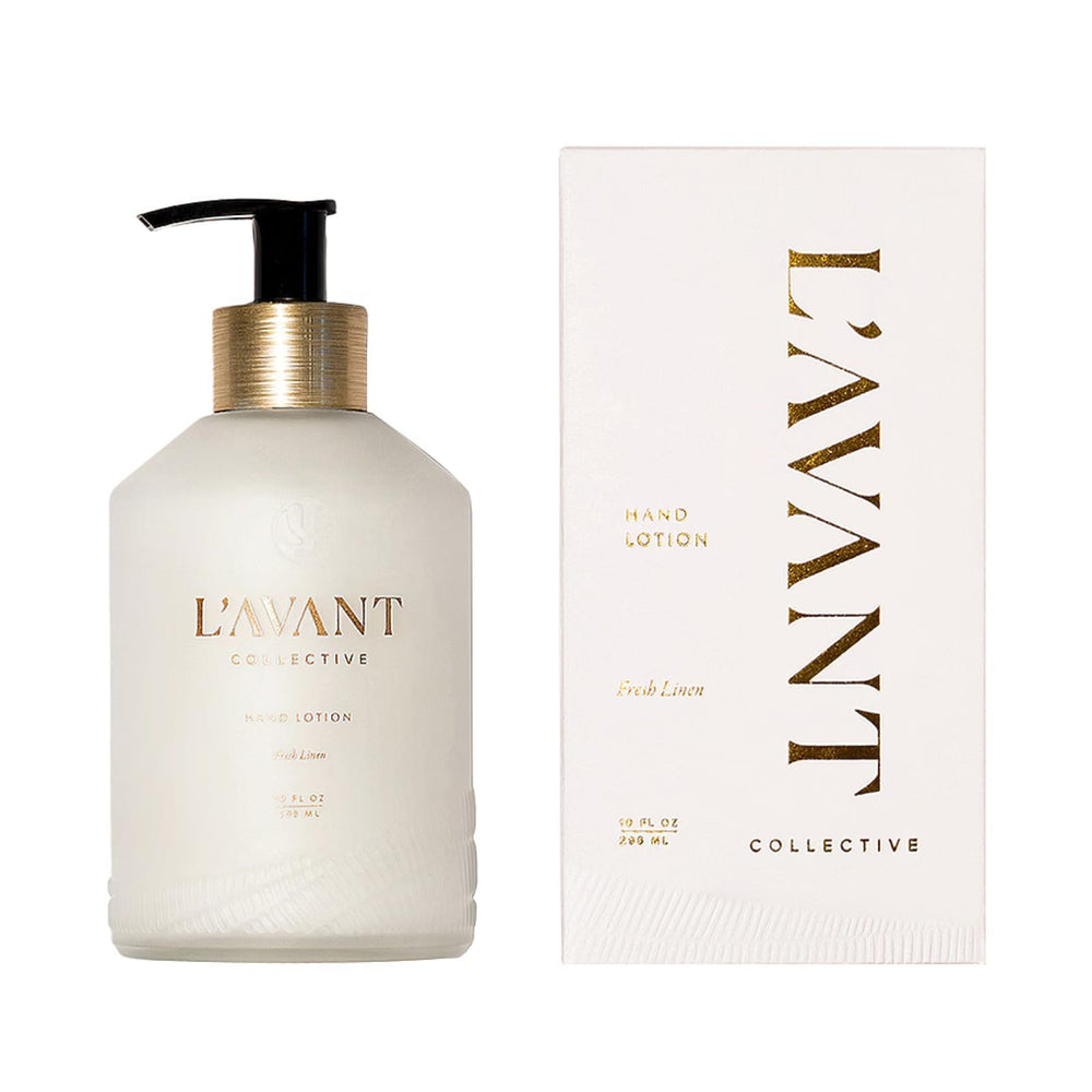 Lavant Collective Luxury Hand Lotion bottle with Fresh Linen fragrance for daily indulgence.