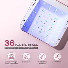 Lavinda rose-gold finish nail lamp adds stylish home or salon look