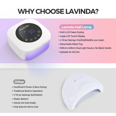 Lavinda UV nail lamp in use on nails during a home session
