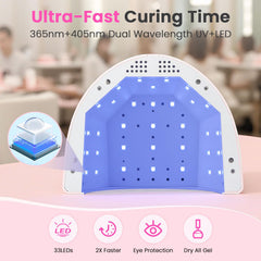 Lavinda UV nail lamp side view showing compact design and placement