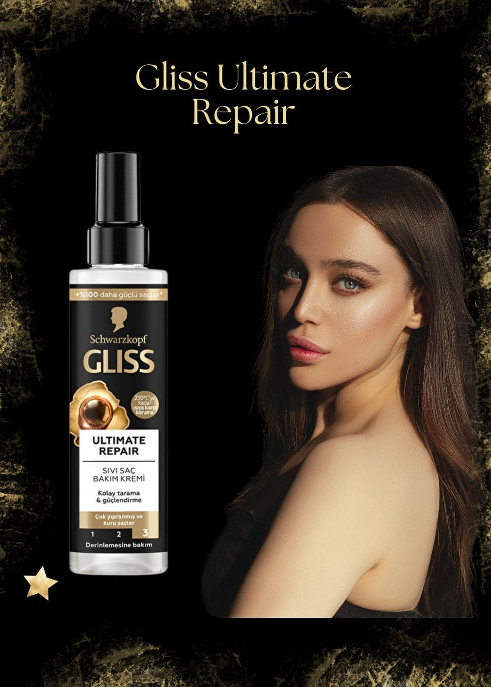 Lavis Gliss Ultimate Repair Conditioner Spray spray pump in action for easy detangling