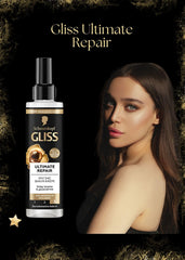 Lavis Gliss Ultimate Repair Conditioner Spray spray pump in action for easy detangling