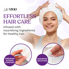 LAVIVIO No Rinse Cap is individually wrapped for hygienic single-use.