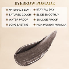 LAVONE brow pencil in dark brown shapes and fills with natural strokes.