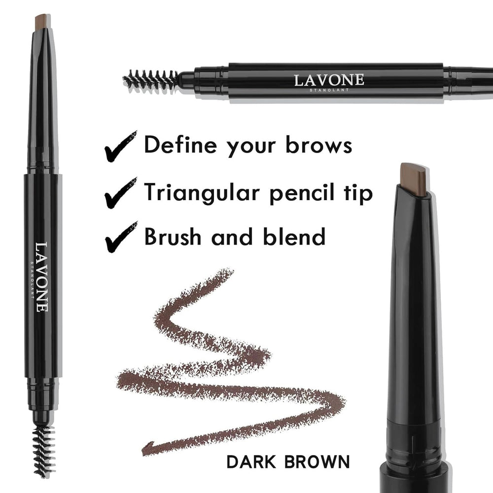 LAVONE Brow Pencil precision tip swatch for ultra-fine, natural hair-like lines.