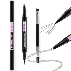 LAVONE 3-tip microblading brow pen creates natural ash brown brows.