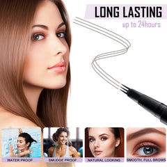 LAVONE brow pen filling and shaping brows with hair-like texture.