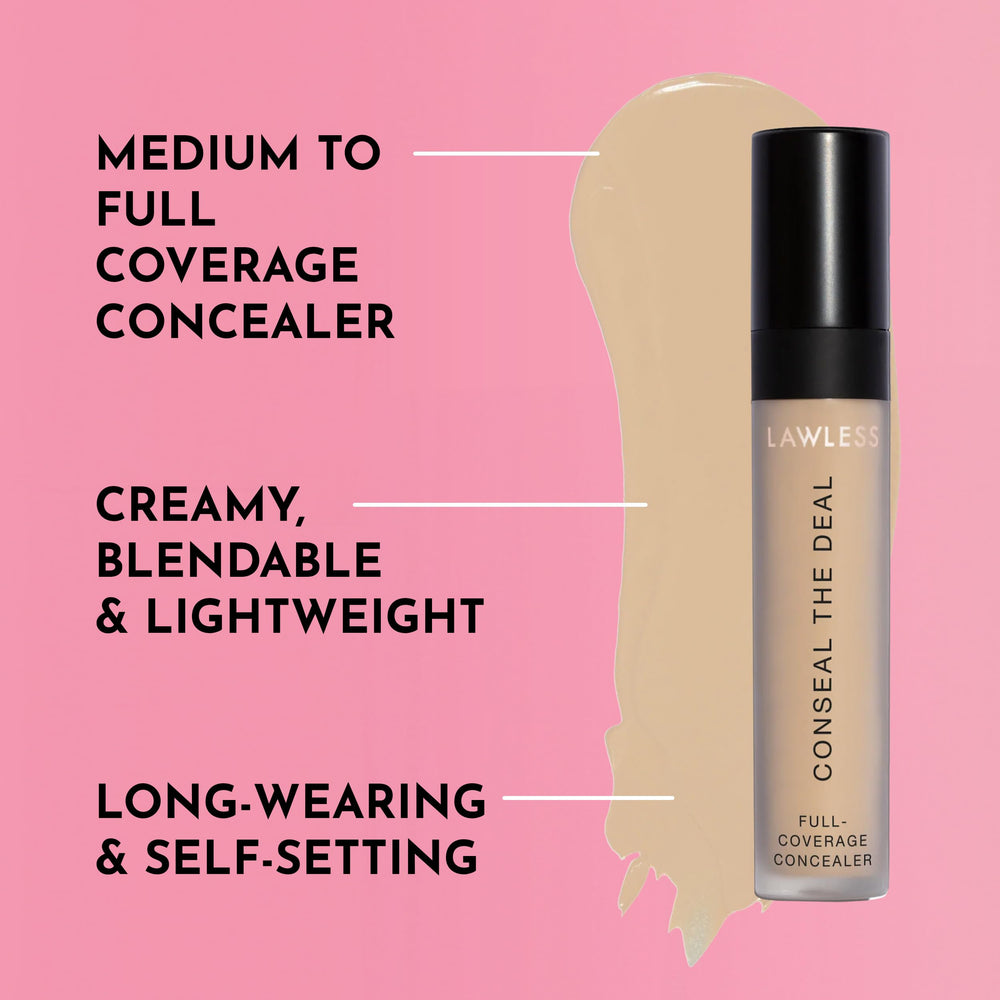 LAWLESS Conseal The Deal swatch on skin even tone and blendable formula.
