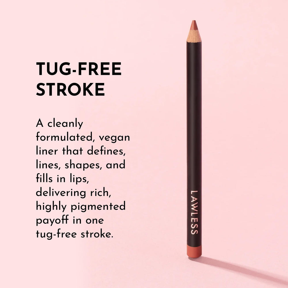 Lawless Forget the Filler Definer Liner Cinnamon with gloss pairing for a polished look.