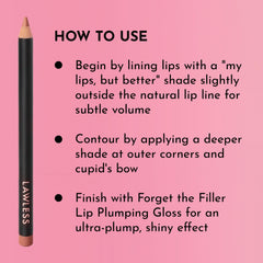 Lawless Forget The Filler Definer Liner Nude Honey silk-like ester texture for easy application