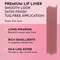 Lawless Forget the Filler Definer Liner Pink Sand application stroke shows smooth glide.