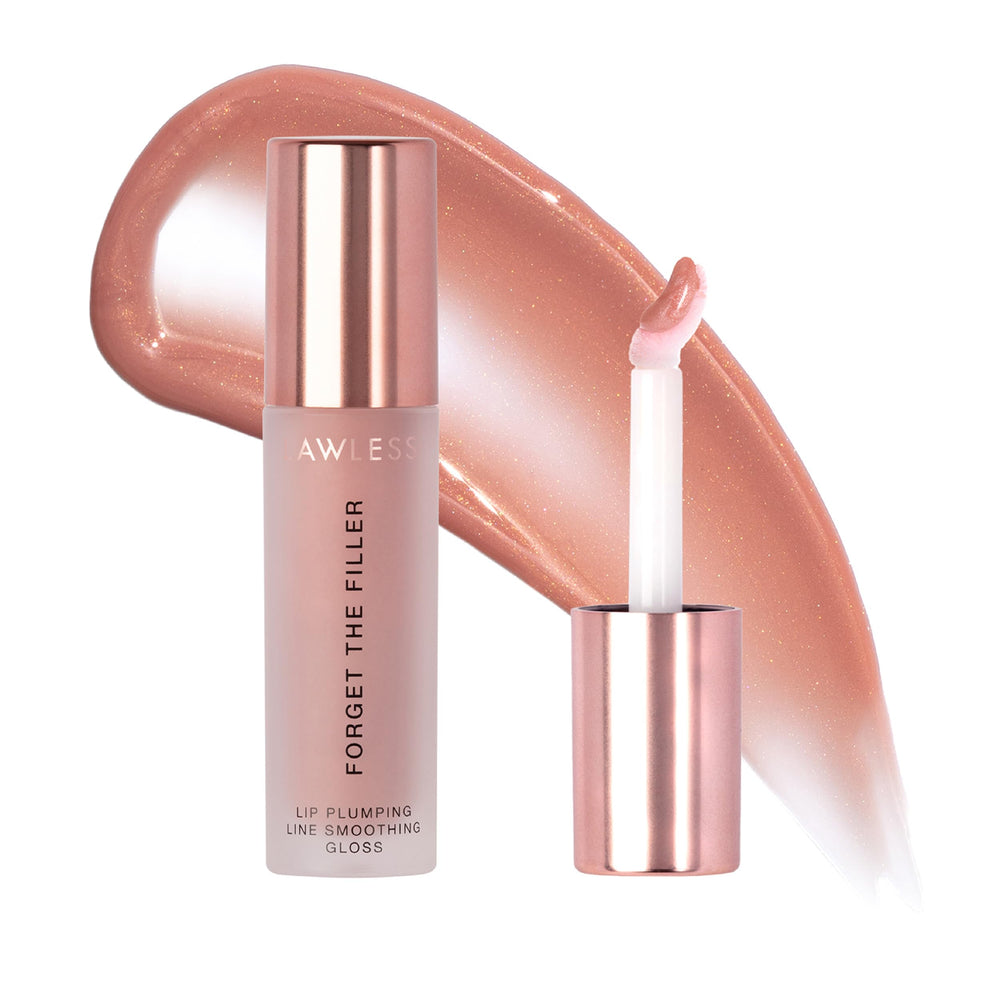 Lawless Forget The Filler Nudie pink tube with instant high-shine gloss.