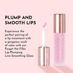 Lawless Forget the Filler gloss packaging highlights premium, clean ingredients and sustainability.