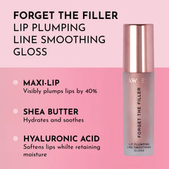 Lawless Forget the Filler Lip Gloss Candy Sky bottle closeup shows premium cruelty-free packaging