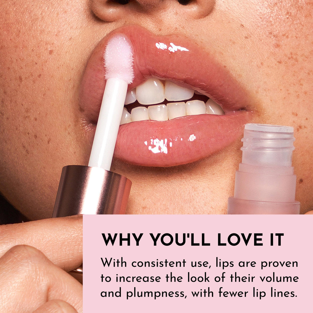 Shea butter and rosehip nourish lips while delivering shine