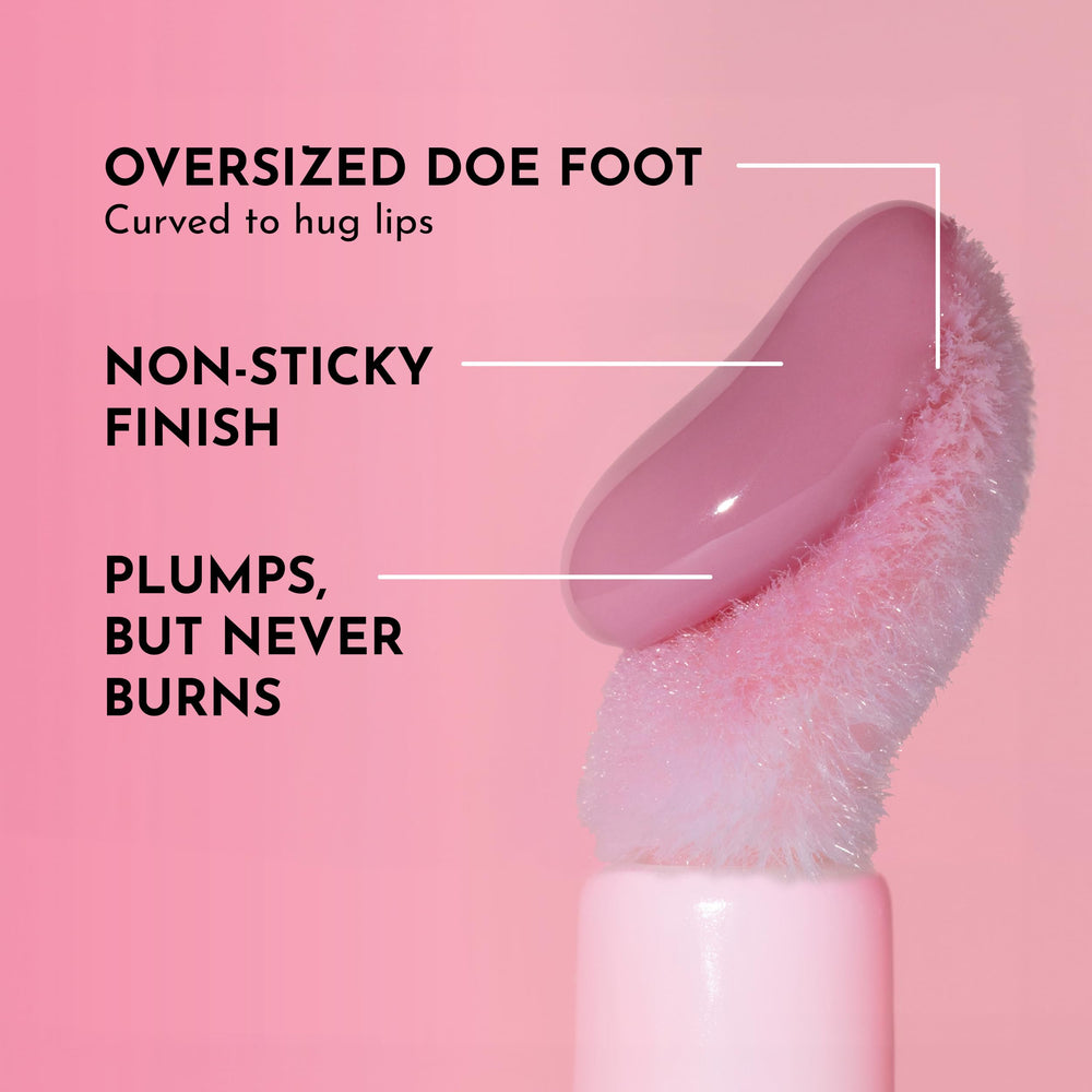 Lawless Forget The Filler Lip Plumper Lavender Sorbet gloss on lips for instant shine