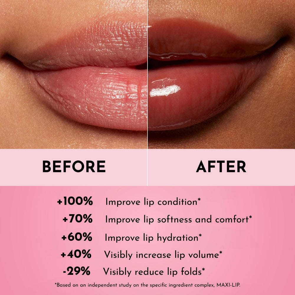 Glossy lip surface and glass-like finish from Lawless Forget The Filler gloss