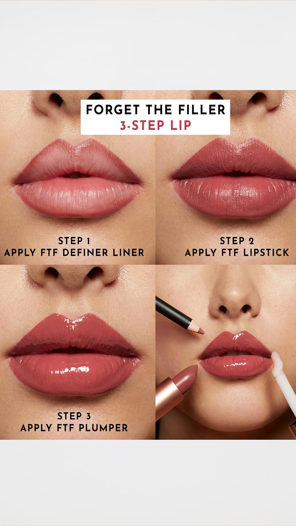Lawless Forget the Filler lip color offers pigment-rich, long-wearing look.