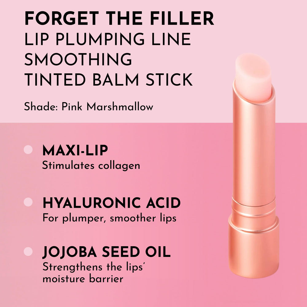 LAWLESS Forget the Filler lip balm swatch on lips with creamy tint.