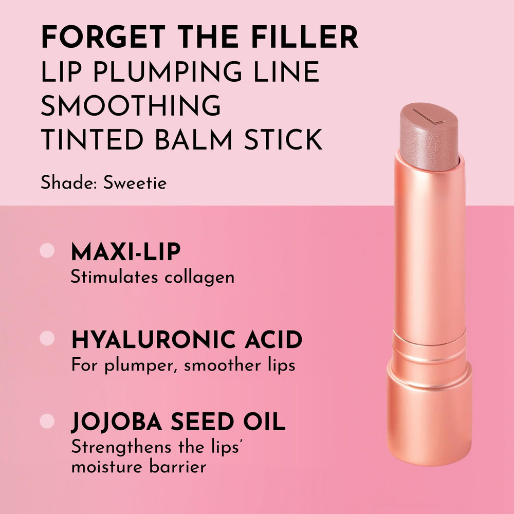 Lawless Forget the Filler Sweetie tinted balm swatch on skin.